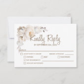 Elegant Roos Floral Wedding RSVP Kaartje (Voorkant)
