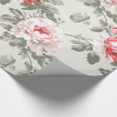 Elegant  roos floral wrapping papier (Hoek)