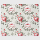Elegant  roos floral wrapping papier (Vlak)