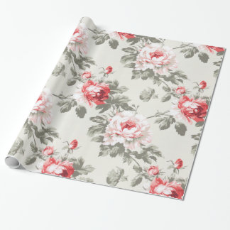 Elegant  roos floral wrapping papier