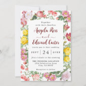 Elegant Roos Florals Weddenschap Save The Date (Voorkant)