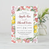 Elegant Roos Florals Weddenschap Save The Date (Staand voorkant)