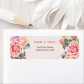 Elegant Roos Flower Aangepast retouradres Etiket (Insitu)