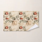 Elegant  Roos Flower Beige Floral Design Bad Handdoek (Handdoek)