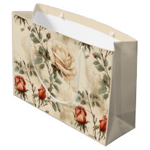 Elegant  Roos Flower Beige Floral Design