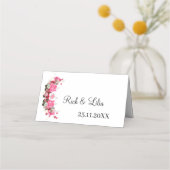 Elegant Roos Flower Custom Trouwtafel Plaatskaartje (Achterkant)