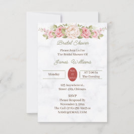 Elegant Roos Flower Custom Vrijgezellenfeest Kaart