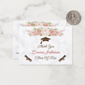 Elegant Roos Flower Custom Wedding Bedankt Notitiekaartje (Voorkant / Achterkant in situ)