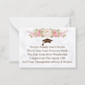 Elegant Roos Flower Custom Wedding Bedankt Notitiekaartje (Achterkant)