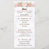 Elegant Roos Flower Custom Wedding Dinner Menu (Voorkant)