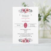 Elegant Roos Flower Custom Wedding Kaart (Staand voorkant)