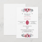 Elegant Roos Flower Custom Wedding Kaart (Voorkant / Achterkant)