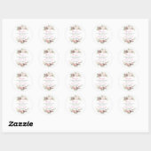 Elegant Roos Flower Custom Wedding Ronde Sticker (Vel)