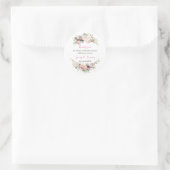 Elegant Roos Flower Custom Wedding Ronde Sticker (Tas)