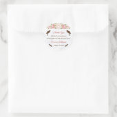 Elegant Roos Flower Gepersonaliseerd Afstuderen Ronde Sticker (Tas)