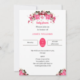 Elegant Roos Flower Gepersonaliseerd Baby shower Kaart