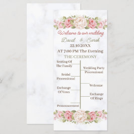 Elegant Roos Flower Gepersonaliseerd bruiloft prog