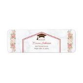 Elegant Roos Flower Gepersonaliseerd Retouradres Etiket (Voorkant)