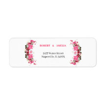 Elegant Roos Flower Gepersonaliseerd Retouradres