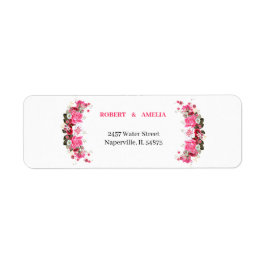 Elegant Roos Flower Gepersonaliseerd Retouradres Etiket