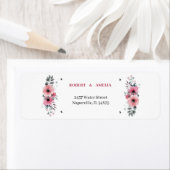 Elegant Roos Flower Gepersonaliseerd Retouradres Etiket (Insitu)