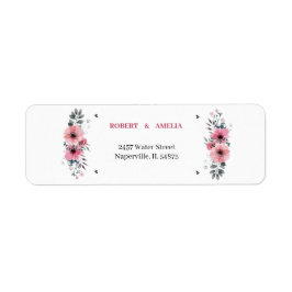 Elegant Roos Flower Gepersonaliseerd Retouradres Etiket