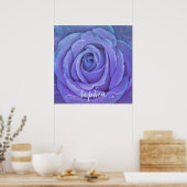 Elegant Roos Flower Photo Add Name Poster (Keuken)
