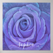 Elegant Roos Flower Photo Add Name Poster (Voorkant)