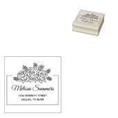 Elegant Roos Flowers Bouquet Lijst Adres Rubberstempel (Gestempeld)