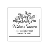 Elegant Roos Flowers Bouquet Lijst Adres Rubberstempel (Afrduk)