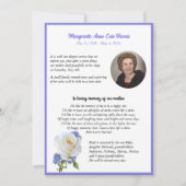 Elegant Roos Foto Lijst Dood Aankondiging (Voorkant)