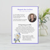 Elegant Roos Foto Lijst Dood Aankondiging (Staand voorkant)