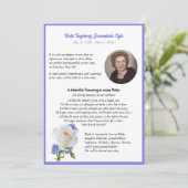 Elegant Roos Foto Lijst Dood Aankondiging (Staand voorkant)