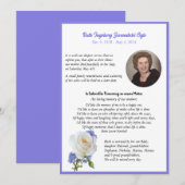 Elegant Roos Foto Lijst Dood Aankondiging (Voorkant / Achterkant)