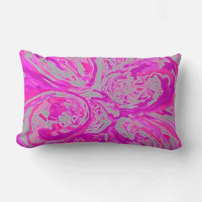 Elegant Roos Fuchsia Grey Design Chic Stijlvol Kussen (Voorkant)