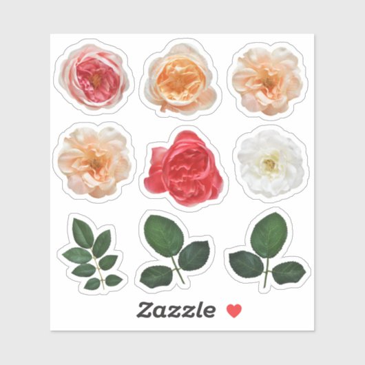 Elegant Roos Garden Kiss Cut vinylsticker plaat Sticker (Vel)