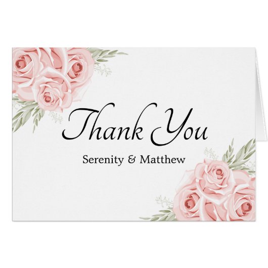 Elegant Roos Garden Pink Floral Weddenschap Bedank (Voorkant Horizontaal)
