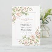 Elegant Roos Garden Pink Floral Wedding Kaart (Staand voorkant)