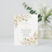 Elegant Roos Garden Pink Floral Wedding Uitnodiging Briefkaart (Staand voorkant)