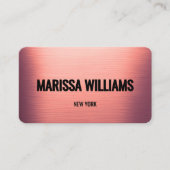 Elegant Roos geborsteld metaal Visitekaartje (Voorkant)