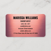 Elegant Roos geborsteld metaal Visitekaartje (Achterkant)