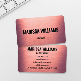 Elegant Roos geborsteld metaal Visitekaartje