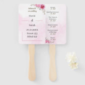 Elegant Roos gepersonaliseerd huwelijksprogramma Handwaaier (Voorkant en achterkant)