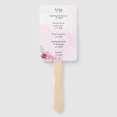 Elegant Roos gepersonaliseerd huwelijksprogramma Handwaaier (Achterkant)