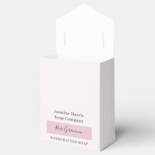 Elegant Roos Geranium handgemaakte zeep gunst doos Bedankdoosjes (Geopend)