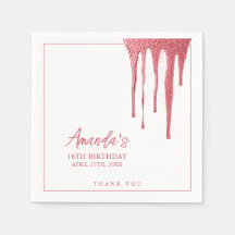 Elegant Roos Glitter Drip Sweet 16 Birthday