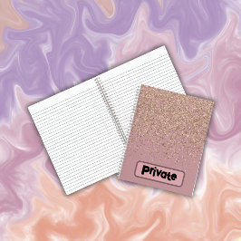 Elegant Roos Glitter Monogrammed | Notitieboek