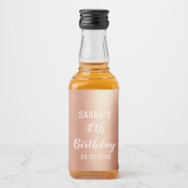 Elegant Roos Gold 30e verjaardag Likeurfles Etiket