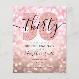 Elegant Roos Gold 30th Birthday Party Invite Flyer