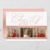 Elegant Roos Gold 3 Aankondiging Afstuderen foto's (Voorkant / Achterkant)